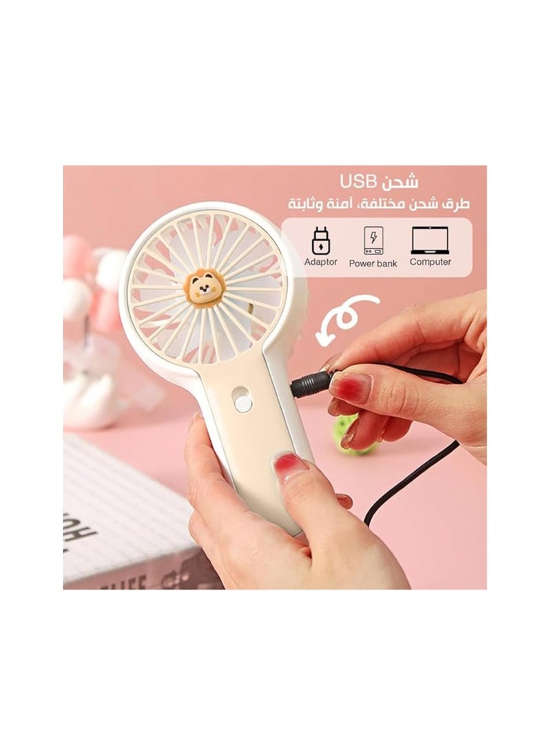 Generic - Mini Portable USB Hand Fan, USB Fan Portable High Speed, Mini USB Desktop & Handheld Fan - 1.5W Power, Single Speed Mode, Portable with Stand, DD 5627 (Beige) - Image 1