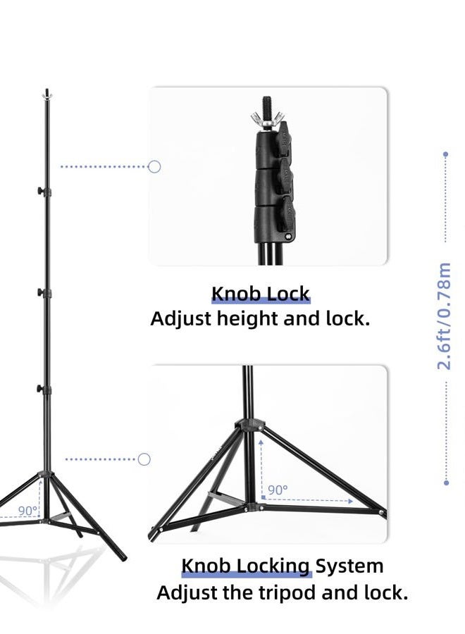 EMART Photo Video Studio Backdrop Stand Kit, 8.5x10ft Adjustable Photography Greenscreen Support System with 3 Polyester Backgrounds for Photoshoot (Black White Green) - Image 3