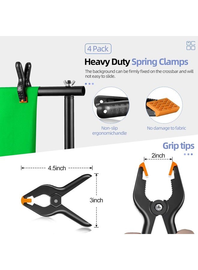 EMART Photo Video Studio Backdrop Stand Kit, 8.5x10ft Adjustable Photography Greenscreen Support System with 3 Polyester Backgrounds for Photoshoot (Black White Green) - Image 4