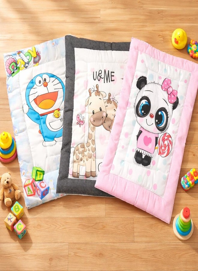 FRIDO Baby Godadi Pack of 3, Soft Cotton, Multicolor Cartoon Print, 20x30 Inch, Newborn Bedding Mat Set (FR_Godadi_6-7-8) - Image 1