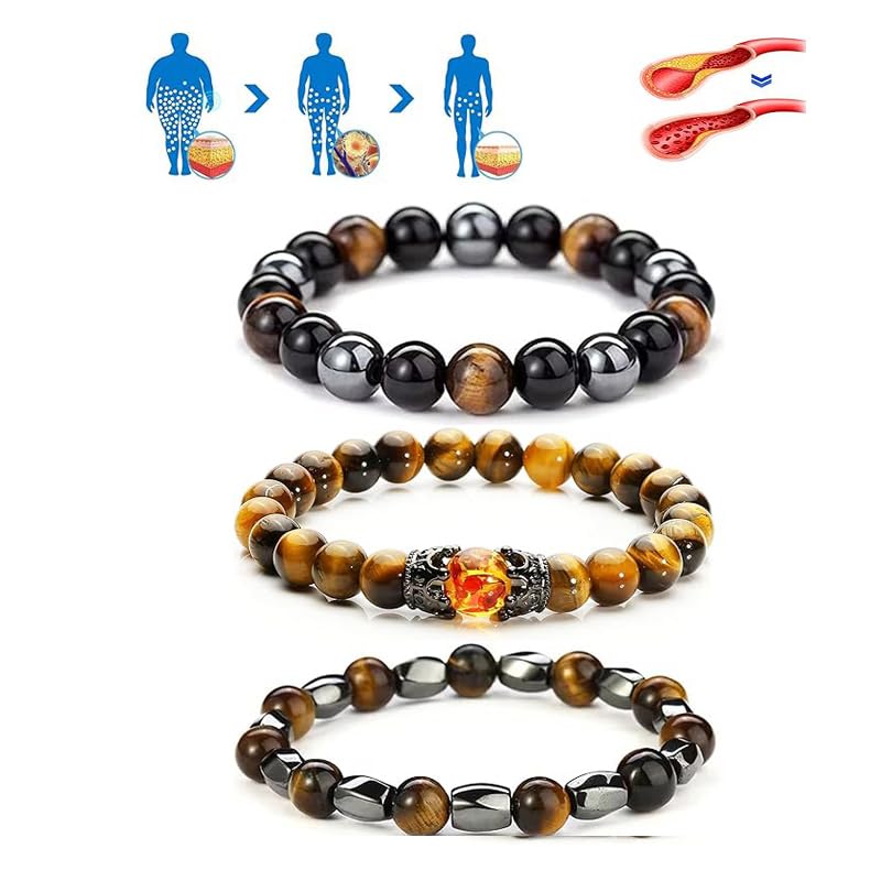 DivaGlamz Histone Germanium Lymphatic Detox Bracelet For Women, Natural Stone Beads Layered Lymphatic Drainage Health Energy Healing Bracelets Adjustable Crown Beaded Gift Jewelry (4Pcs) - Image 1