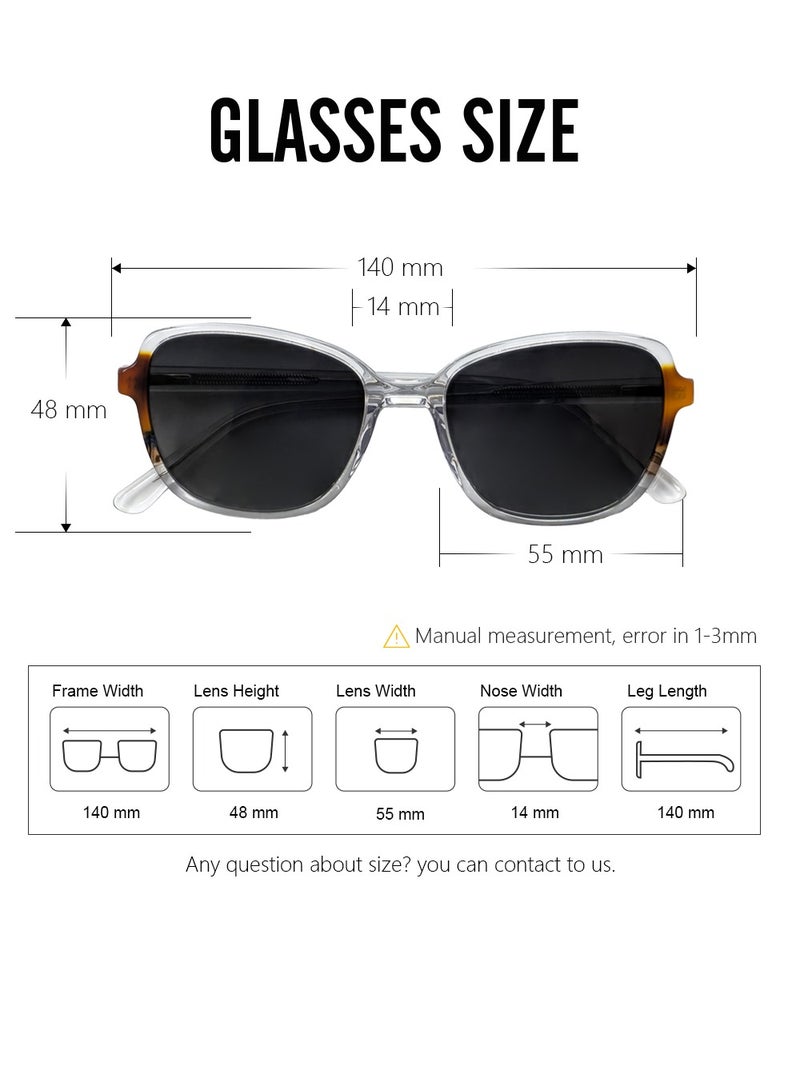 DLS Sunglasses for men and women - Oversized Acetate Frame with UV protacted lenses multipurpose use (S0018-C3) - Image 3