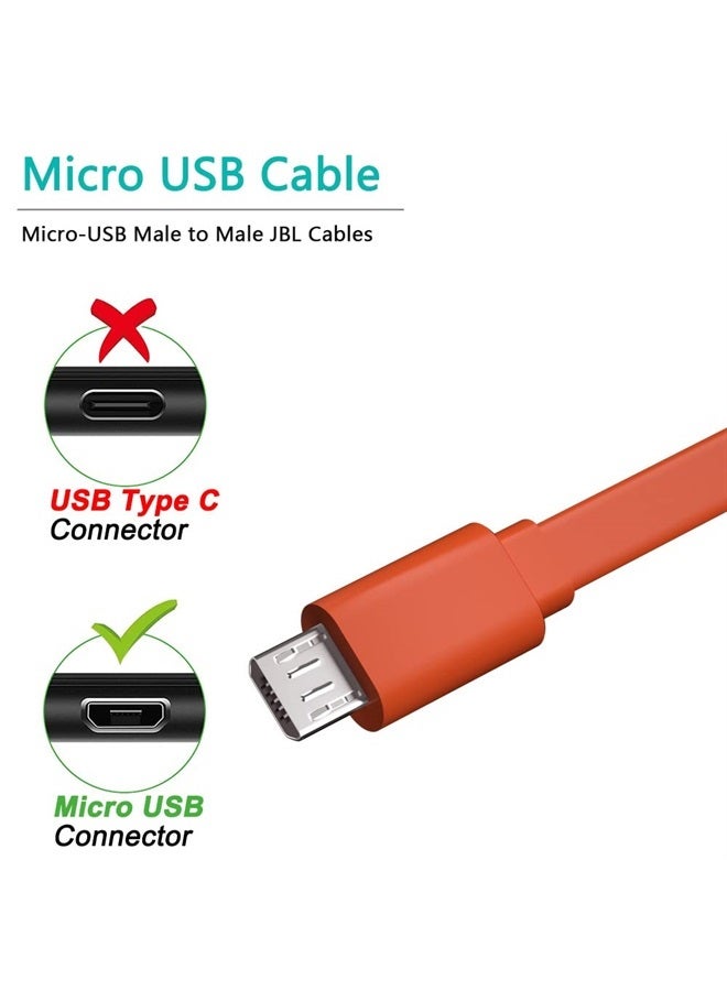 SCOVEE Charger Cord for JBL Speaker,Flat Micro USB Charging Power Supply Cable Cord Line for JBL Speaker Earphone Headphone Charge Replacement 3FT - Image 2