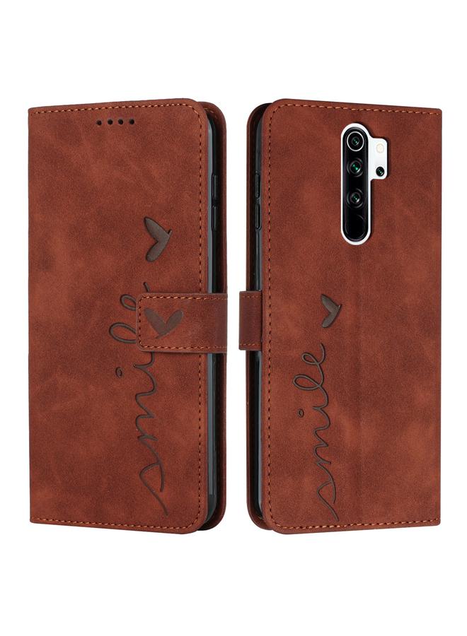 The Bros Case For Xiaomi Redmi Note 8 Pro Skin Feel Heart Pattern Leather Phone Case