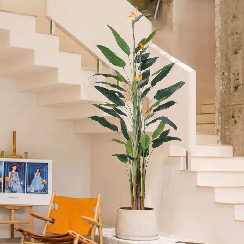 شاربدو 180 سم طائر اصطناعي من الجنة النبات ، 28 أوراق ، مناسبة للمكتب / مركز التسوق / استخدام داخلي / خارجي - Image 1