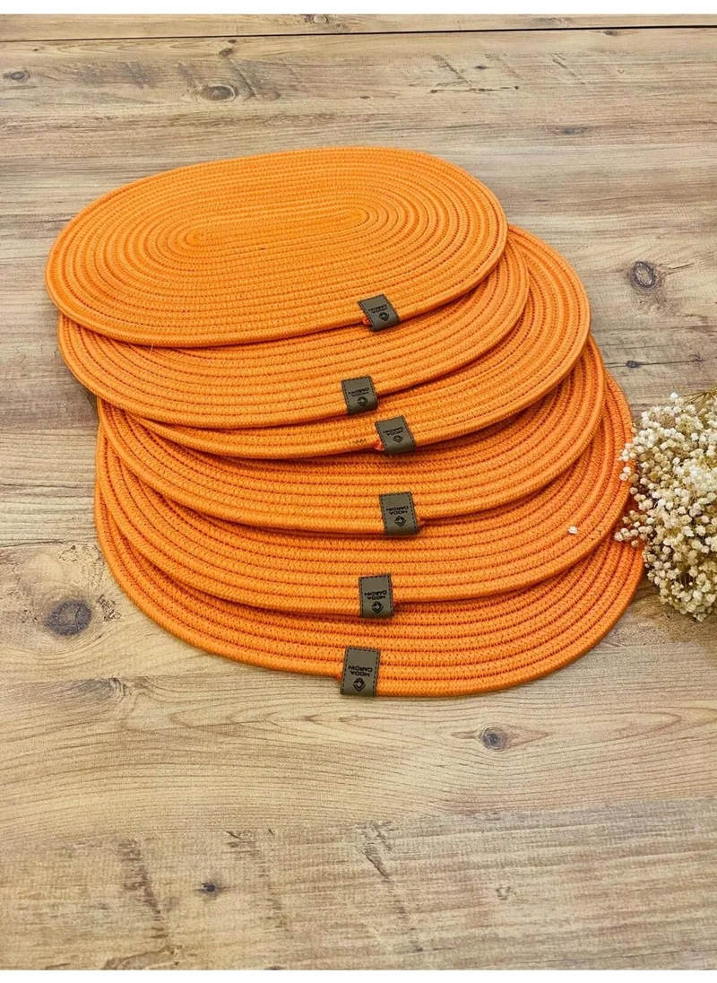 BDZ Deri BDZ Leather Jute Wicker American Service Oval Base 6 Pieces