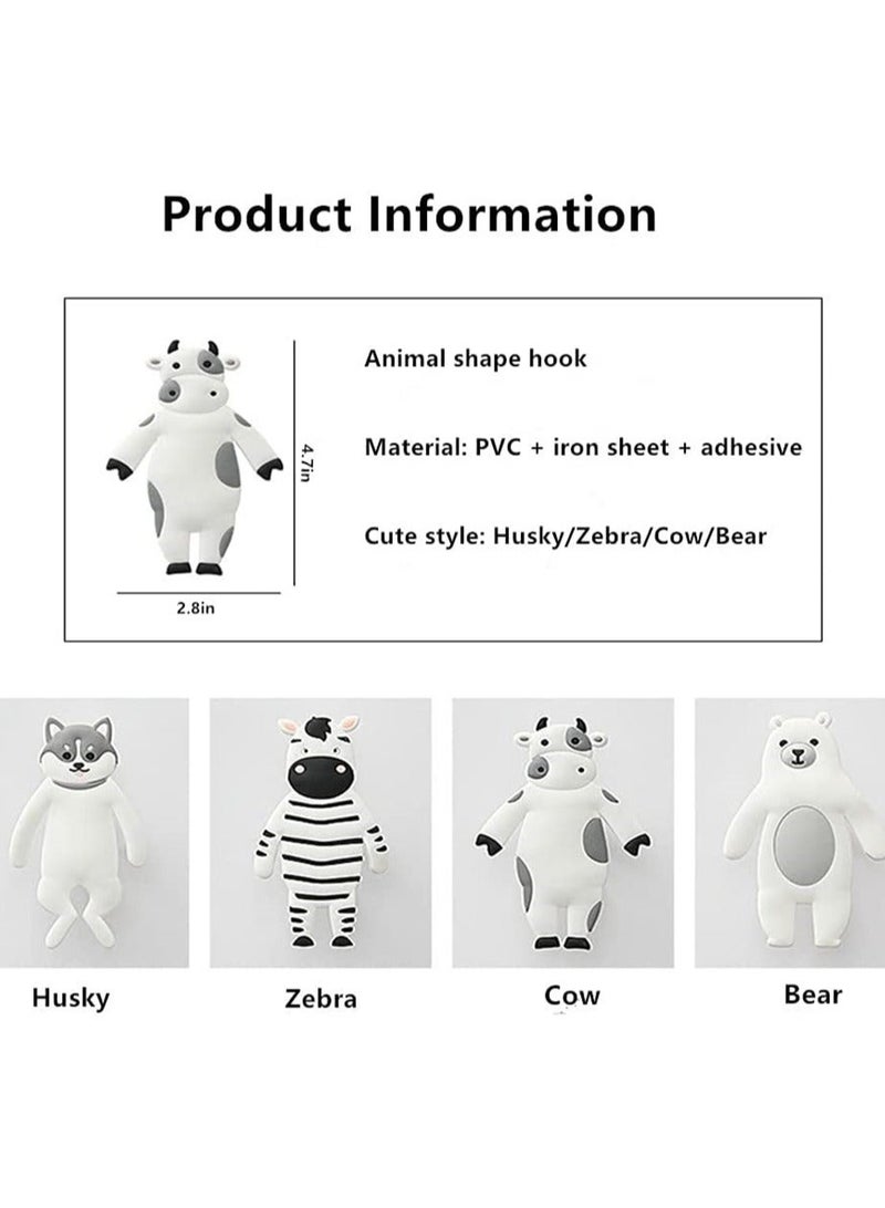 4pcs Adorable Decorative Wall Hooks Adhesive Adhesive Coat Hooks - Image 2