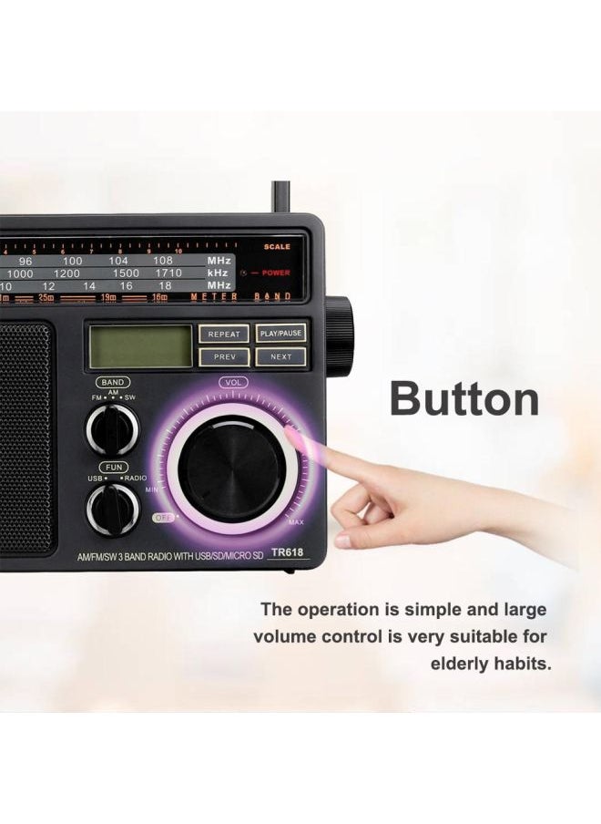 Generic - Portable FM Radio TR618 Dark grey - Image 1