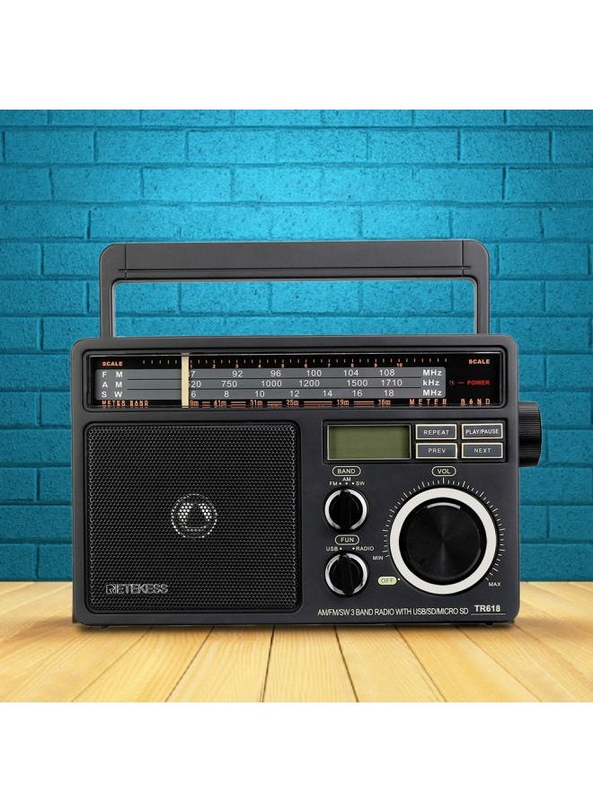 Generic Portable FM Radio TR618 Dark grey  - Image 5