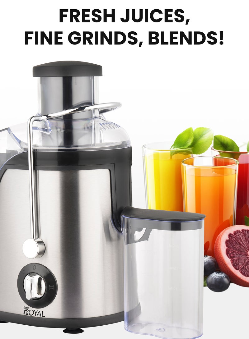 Royal Juice Extractor 500W 1.8L 2-Speed Stainless Steel Body – RA-SJ2211 Silver 1.8 L 500 W RA-SJ2211 Silver - Image 3