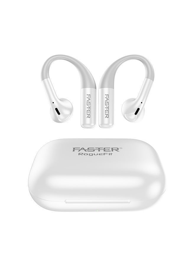 Faster RogueFit Open Ear Sports Earbuds with Earhooks, BT 5.4- ENC 13mm Dynamic Driver 10H Playtime 500mAh Case- IPX4 Waterproof Type-C Fast Charging Touch Control Sports Running Fitness Gym Workout– Compatible with iPhone and Android - Image 1