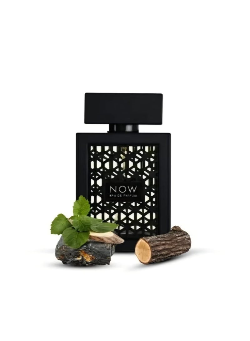 رايف عطر ناو (Rave Now)  يتميز بزجاجة سوداء ذات تصميم شبكي هندسي بارز ونفحات عطرية منعشة تجمع بين الفواكه والأخشا - Image 3