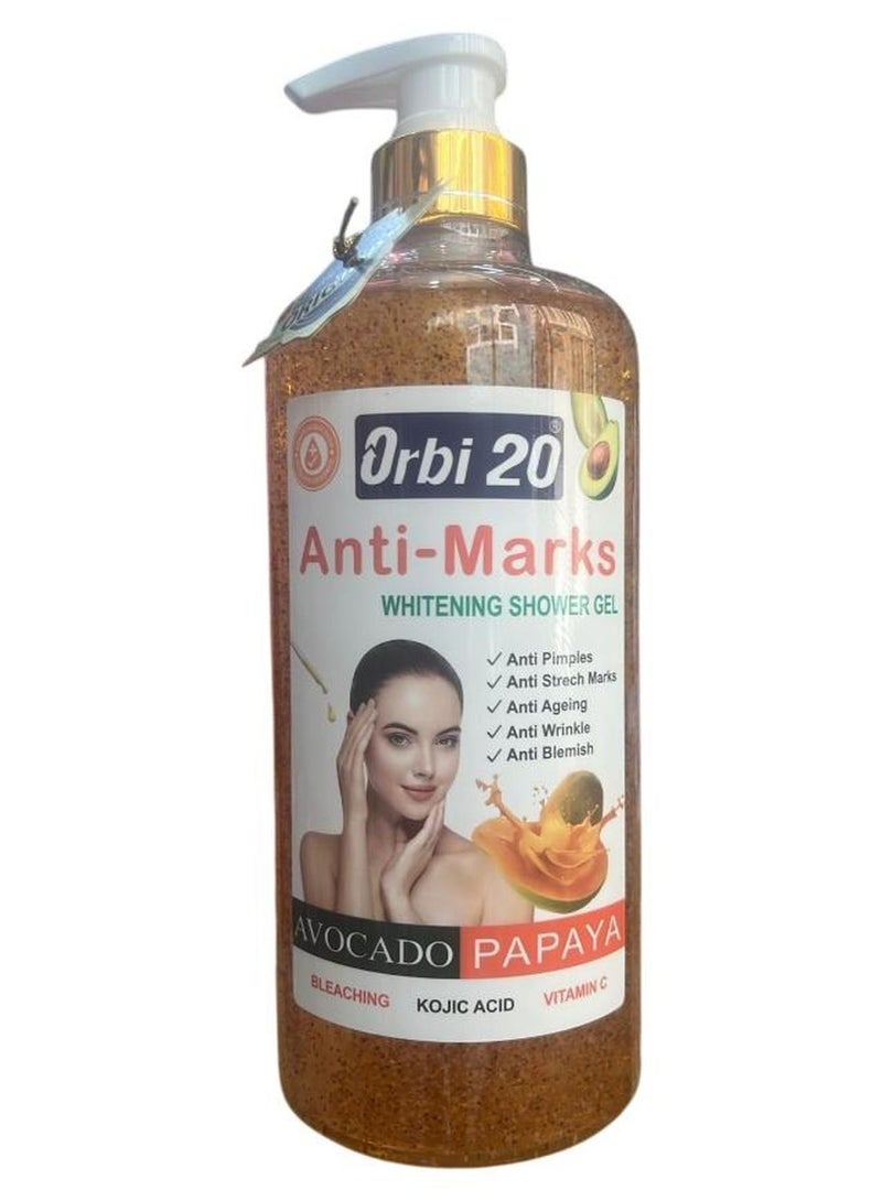 Anti marks and Brightening Shower Gel With Avocado And Papaya 1000 ml