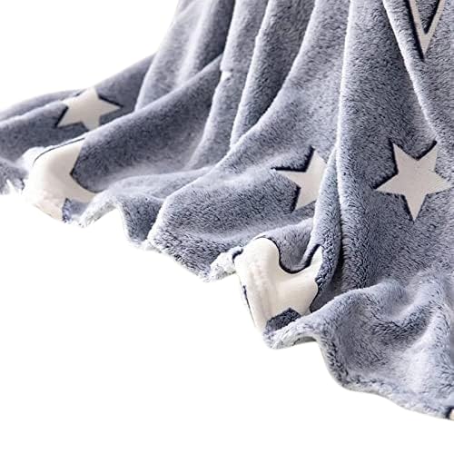 KTrading Blankets for Children Glow in The Dark Blanket Cartoon Print Blankets for Kids Light Weight Soft Cozy ToddlersTravel Lightweight Blanket Multicolor Pack of 1 Grey Moon Star - Image 4