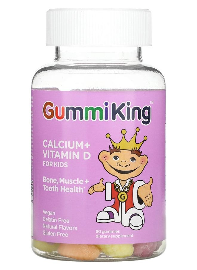 GummiKing Calcium + Vitamin D for Kids 60 Gummies 