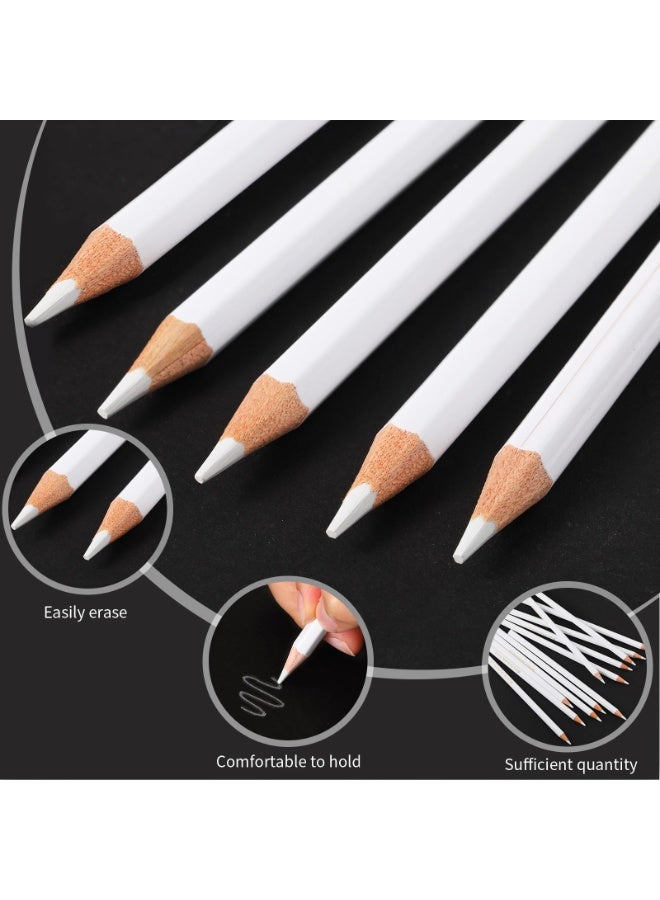 Eraser Pencils Set for Artists, Wooden Sketch Professional Highlight Painting Eraser Pen for Sketching Charcoal Drawings, Revise Erasing Details for Students Limner, 10PCS - Image 3