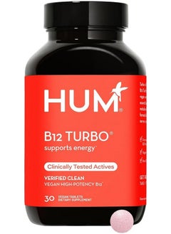 HUM HUM B12 Turbo - Daily Energy & Calcium Support & Mood Support + Hormone Balance - Non-GMO, Gluten-Free, Vegan (30-Count)  - Image 1