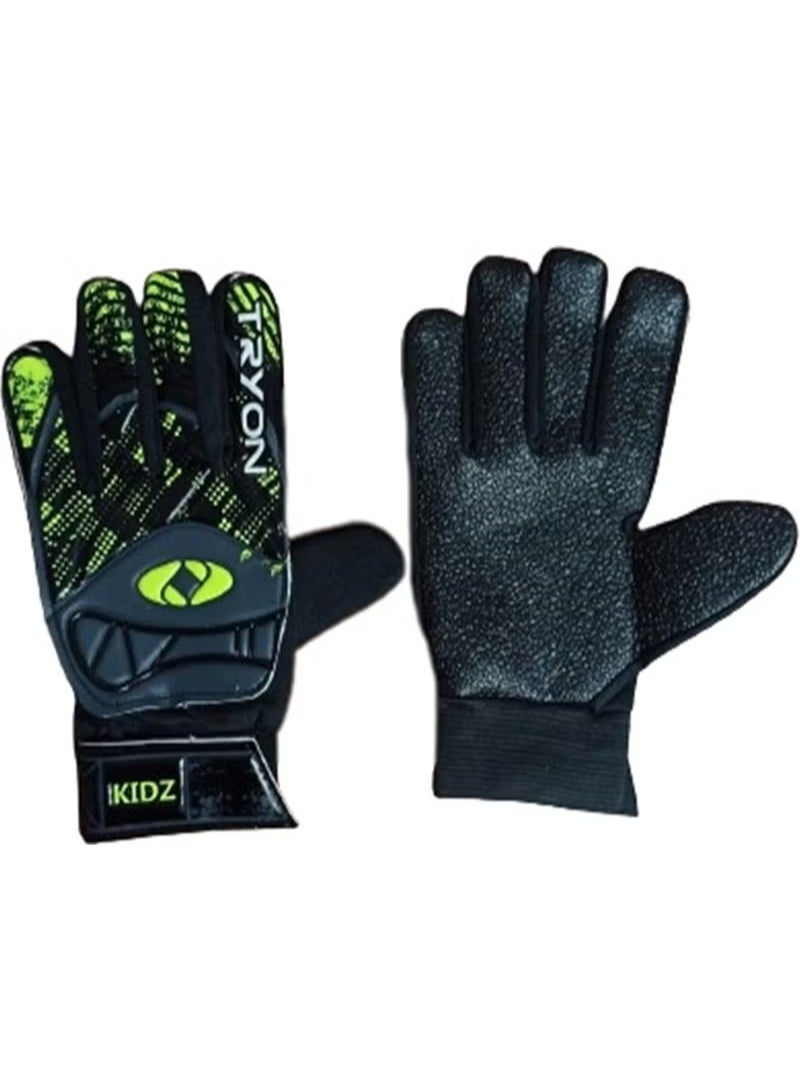 Tryon Kidz Neon Black Children's Goalkeeper Gloves - Image 2