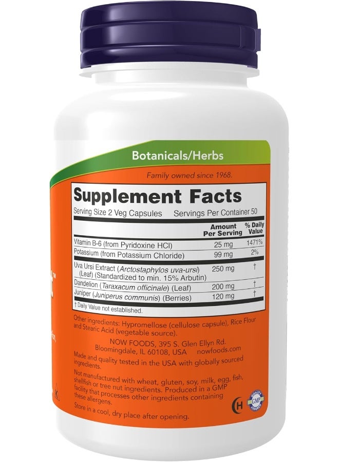 now Now Foods Water Out 100 Veg Capsules Fluid Balance Supplement With Standardized Uva Ursi Dandelion Potassium Vitamin B-6 And More Supports A Healthy Urinary Tract. - Image 4