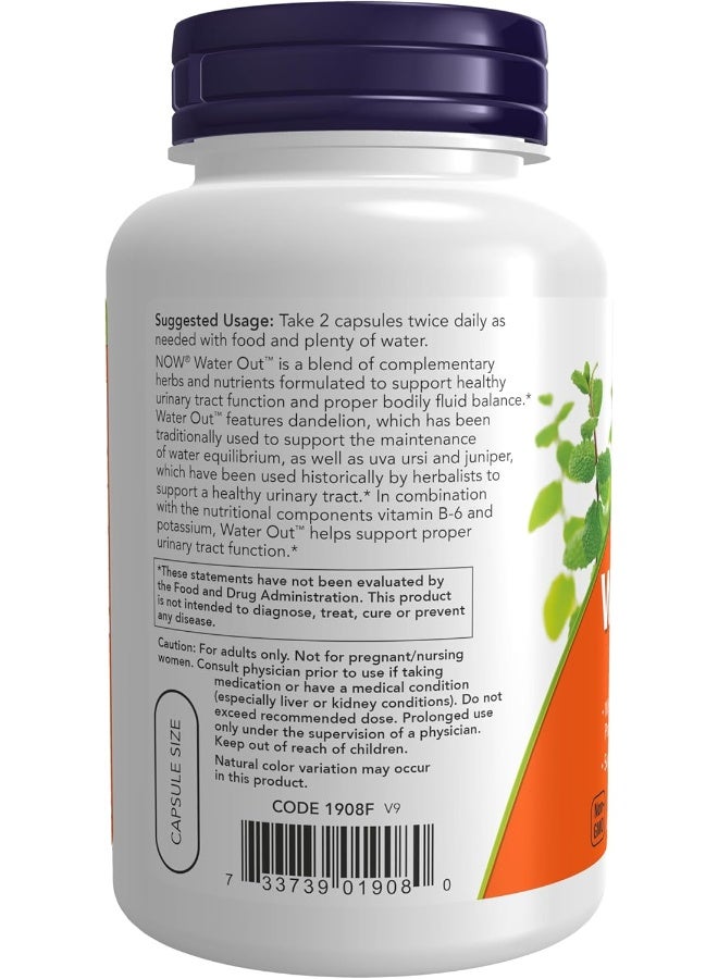 now Now Foods Water Out 100 Veg Capsules Fluid Balance Supplement With Standardized Uva Ursi Dandelion Potassium Vitamin B-6 And More Supports A Healthy Urinary Tract. - Image 2