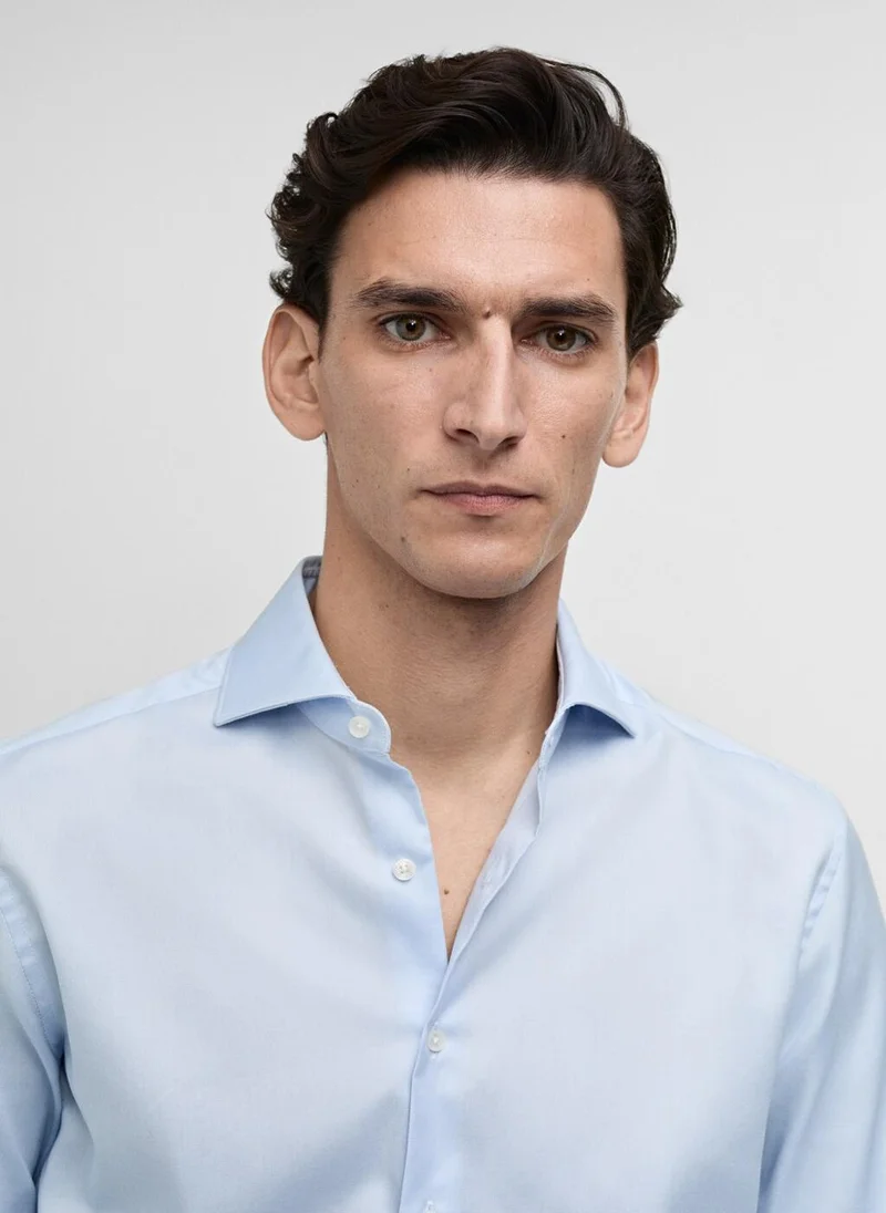 Mango Man Slim fit structured suit shirt