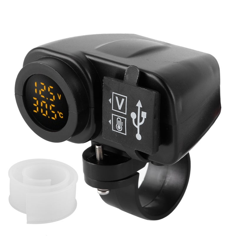 Motorcycle Voltmeter Charger 5V/4.2A Dual USB Output High Charging Efficiency - Digital Voltmeter with On/Off Button Built-In Fuse for Outdoor Use - Image 1