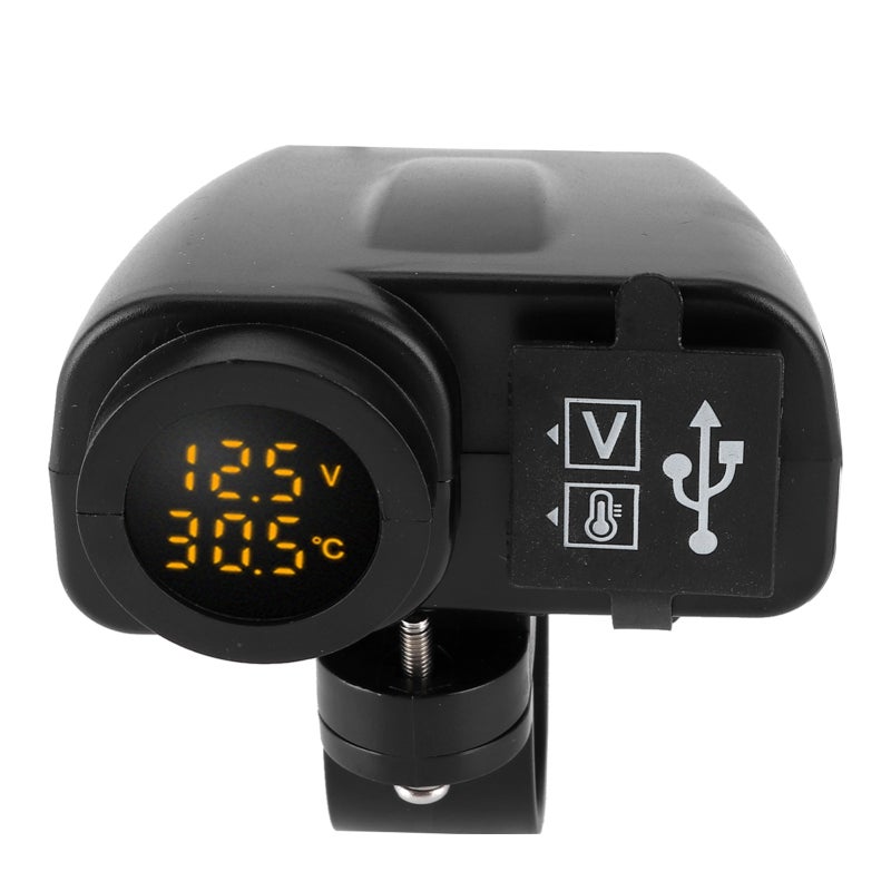 Motorcycle Voltmeter Charger 5V/4.2A Dual USB Output High Charging Efficiency - Digital Voltmeter with On/Off Button Built-In Fuse for Outdoor Use - Image 5