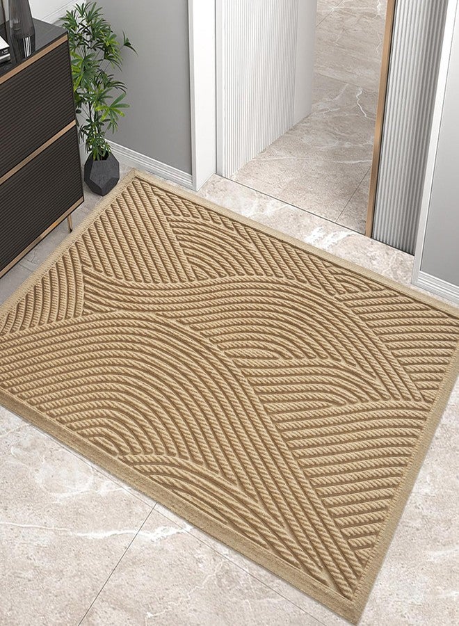 HIYARD Sturdy Front Door Mat, Absorbent Muddy Dirt Resist Welcome Door Mats Outdoor Indoor, Stain and Fade Resistant, Non-Slip Backing Entry Mat Low Profile Doormat for Entryway, 60×36, Beige - Image 1