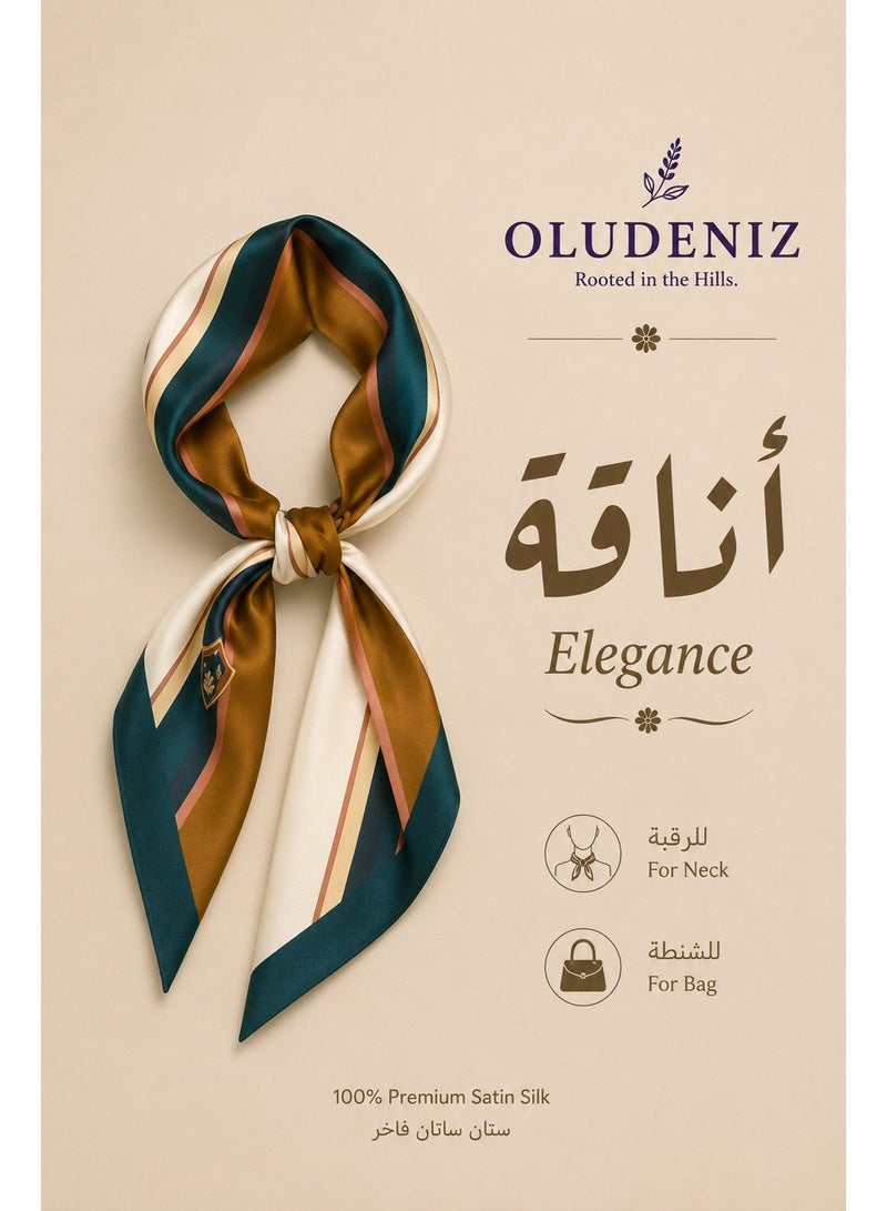 أولودينيز  وشاح حريري صغير للنساء – إكسسوار طويل نحيف بطبعات أنيقة - Image 3