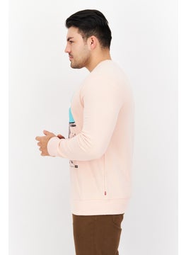 Levi's Men Crew Neck Graphic Print Sweatshirt, Peach  - Image 2