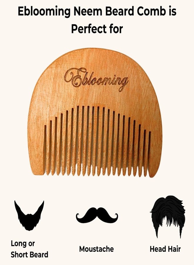 Eblooming Beard Comb: Neem Wooden Comb for Hair and Beard Styling | Infused with Nourishing Neem Oil for Superior Detangling, Frizz Control, and Enhanced Shine | Lightweight, Pocket-Sized, and Elegant Design - Image 5