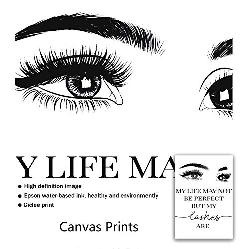 Ecyanlv Beauty Salon Wall Decor Eyelashes Guide Poster Makeup Wall Art Decor Esthetician Gift Canvas Print Lash Bundle Fashion Wall Art Modern Artwork for Teen Girls Room 12x16x3 inch No Frame - Image 4
