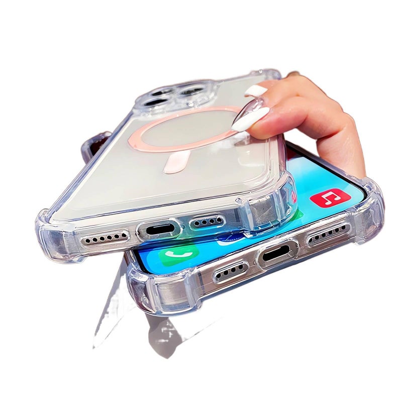 TPU MagSafe Case for iPhone 16 / 16 Plus / 16 Pro / 16 Pro Max with Shockproof and Drop Protection plus Shockproof plus Strong Magnetic plus Full Coverage in Pink - Image 5