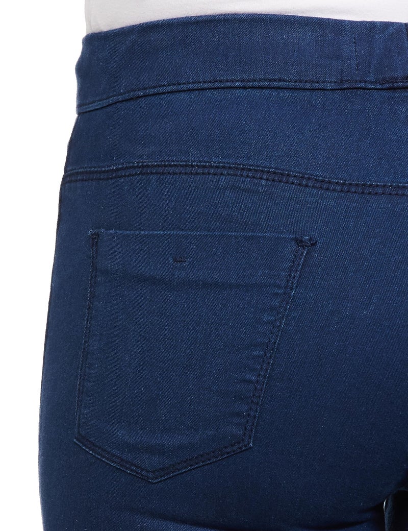 Max Women Solid Elasticated Waist Jeggings,MID Blue,M - Image 4