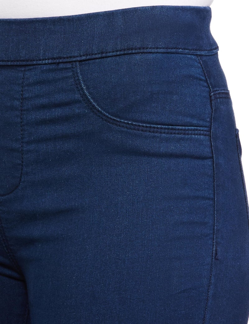 Max Women Solid Elasticated Waist Jeggings,MID Blue,M - Image 3