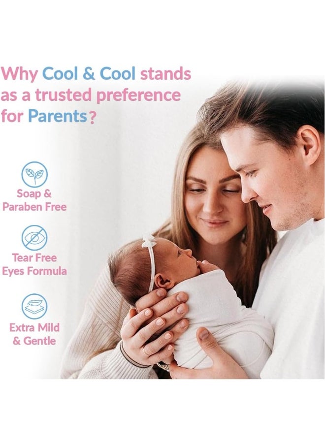 Cool & Cool Vitamin-E And Aloe Vera Extract With Extra Mild Formula Baby Washing Gel- 250ML - Head to Toe Baby Bath, Dye Free, Tear Free, Alcohol Free, Paraben-Free,  - Image 2