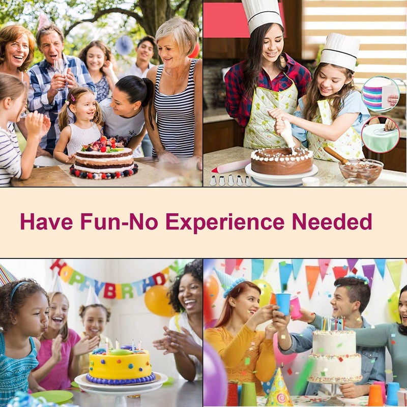 Magnusdeal 6Pcs Cake Decorating Kit 1Pc 11 Inch Rotating Cake Turntable with 2Pcs Icing Spatula and 3Pcs Icing Smoother, Revolving Cake Stand White Baking Cake Decorating Supplies - Image 5