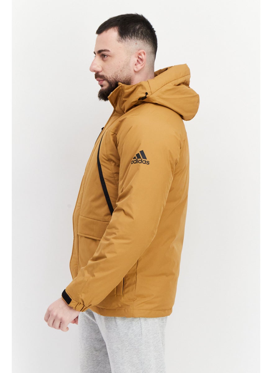 Adidas - Men Sportswear Fit Hooded Training Jacket, Brown - Image 1