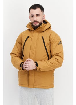 Men Sportswear Fit Hooded Training Jacket, Brown