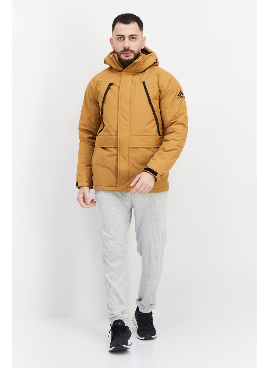 Adidas - Men Sportswear Fit Hooded Training Jacket, Brown - Image 1