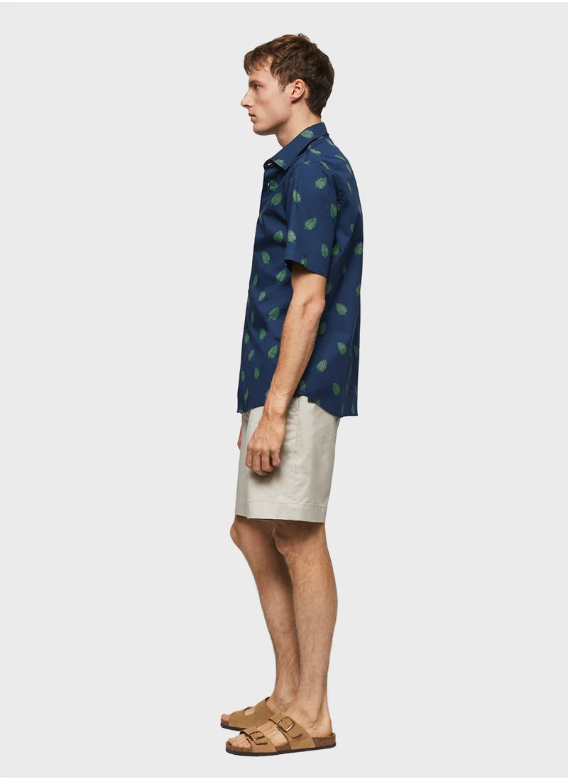 Mango Man Casual Printed Regular Fit Shirt