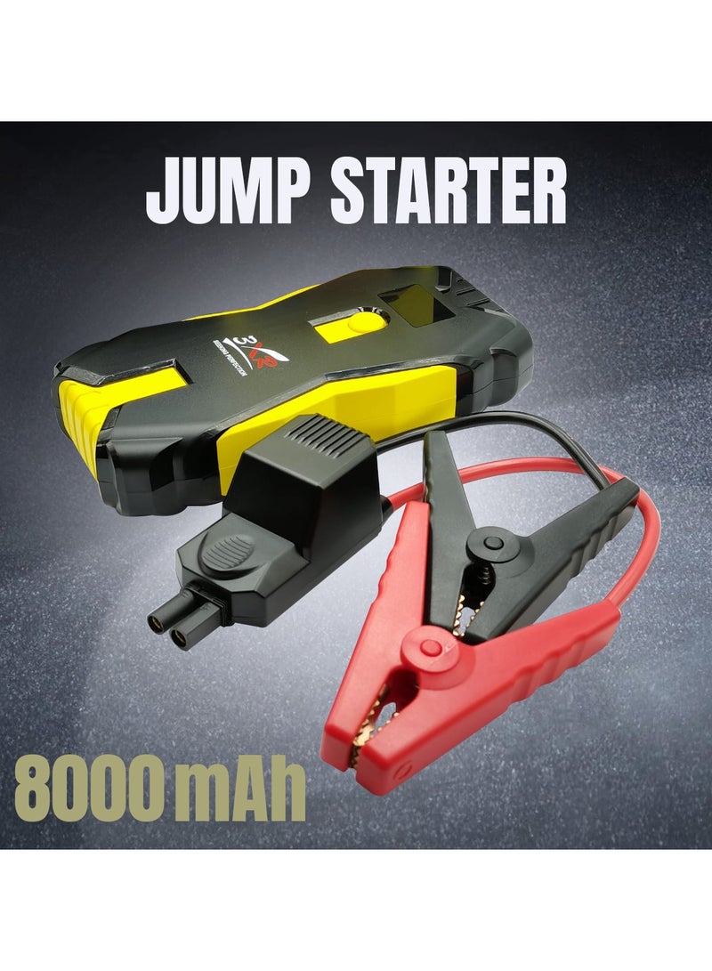 3XR 8000mAh Car Jump Starter Dual USB Charging Powerbank For Upto 5.0L Petrol And 3.0L Diesel Engine-6747 - Image 2