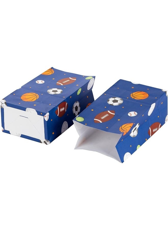 Blue Panda - Blue Panda Sports Paper Party Favor Treat Bags for Kids Birthday Supplies (36 Pack) - Image 1