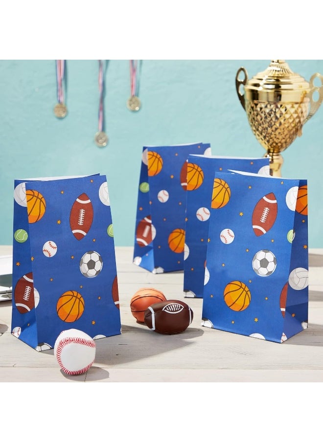 Blue Panda - Blue Panda Sports Paper Party Favor Treat Bags for Kids Birthday Supplies (36 Pack) - Image 1