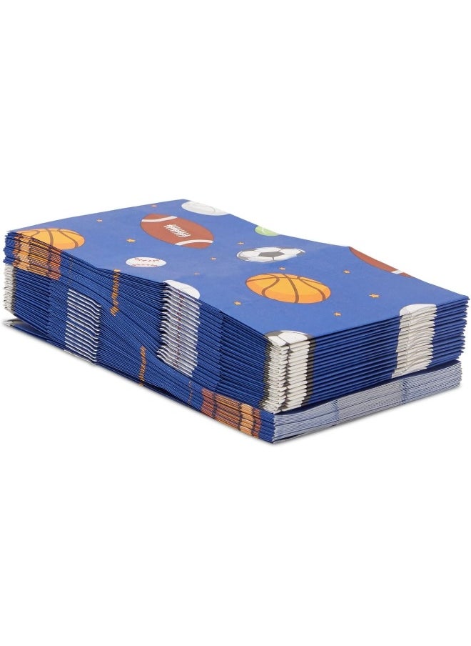 Blue Panda - Blue Panda Sports Paper Party Favor Treat Bags for Kids Birthday Supplies (36 Pack) - Image 1