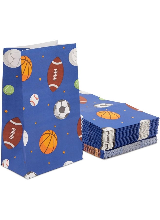 Blue Panda - Blue Panda Sports Paper Party Favor Treat Bags for Kids Birthday Supplies (36 Pack) - Image 1
