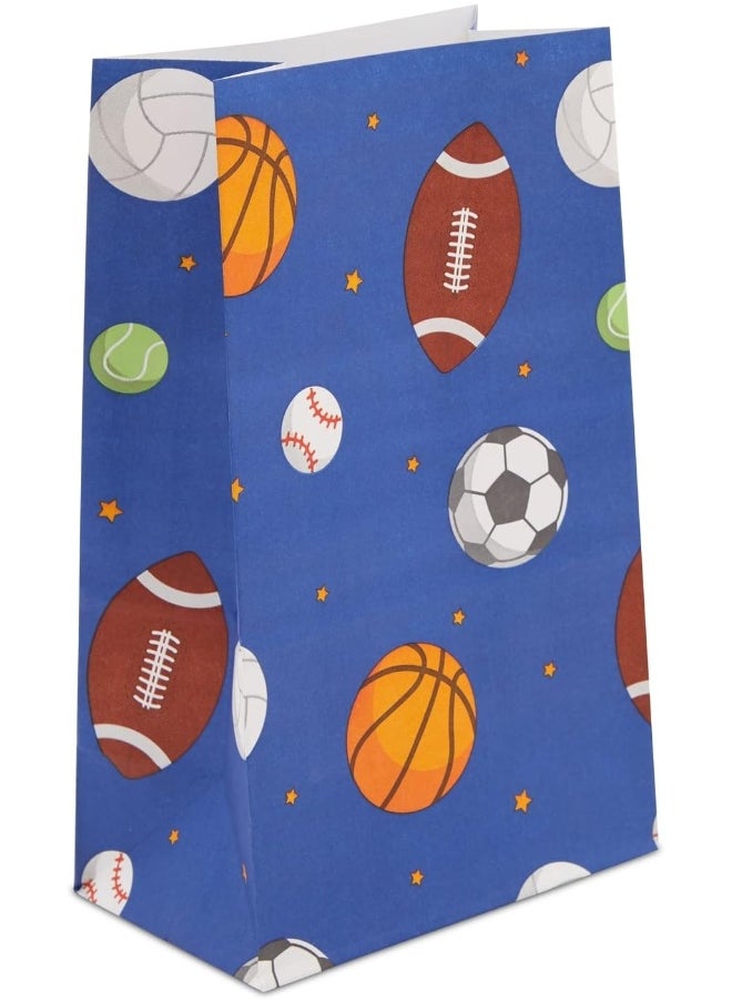 Blue Panda - Blue Panda Sports Paper Party Favor Treat Bags for Kids Birthday Supplies (36 Pack) - Image 1
