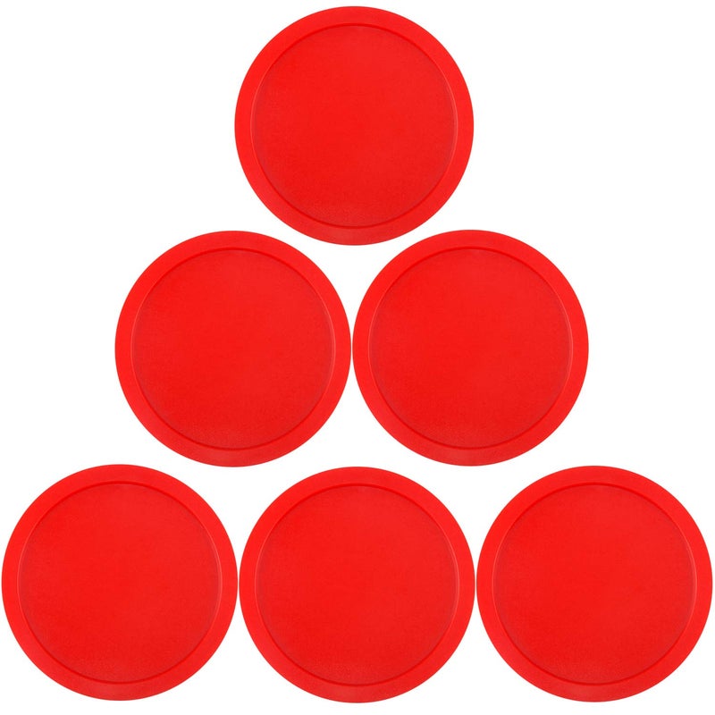 ONE250 ONE250 3 1/4 inch Red Air Hockey Pucks, Full Size Goal Packs Replacement Accessories for Game Tables (6 Pcs)  - Image 1