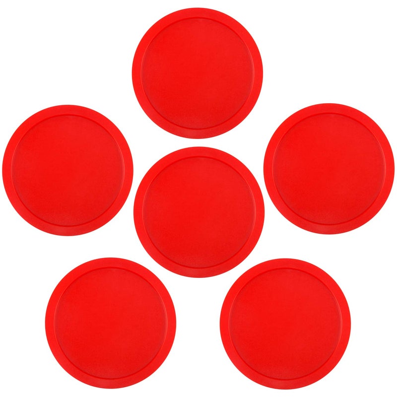 ONE250 ONE250 3 1/4 inch Red Air Hockey Pucks, Full Size Goal Packs Replacement Accessories for Game Tables (6 Pcs)  - Image 4