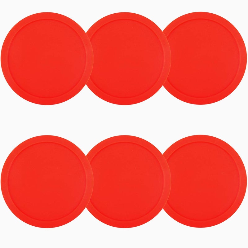 ONE250 ONE250 3 1/4 inch Red Air Hockey Pucks, Full Size Goal Packs Replacement Accessories for Game Tables (6 Pcs)  - Image 5
